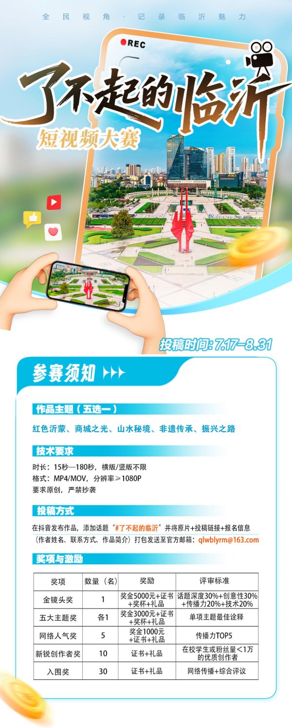 a股配资 “了不起的临沂”短视频大赛开启，万元奖金等你拿